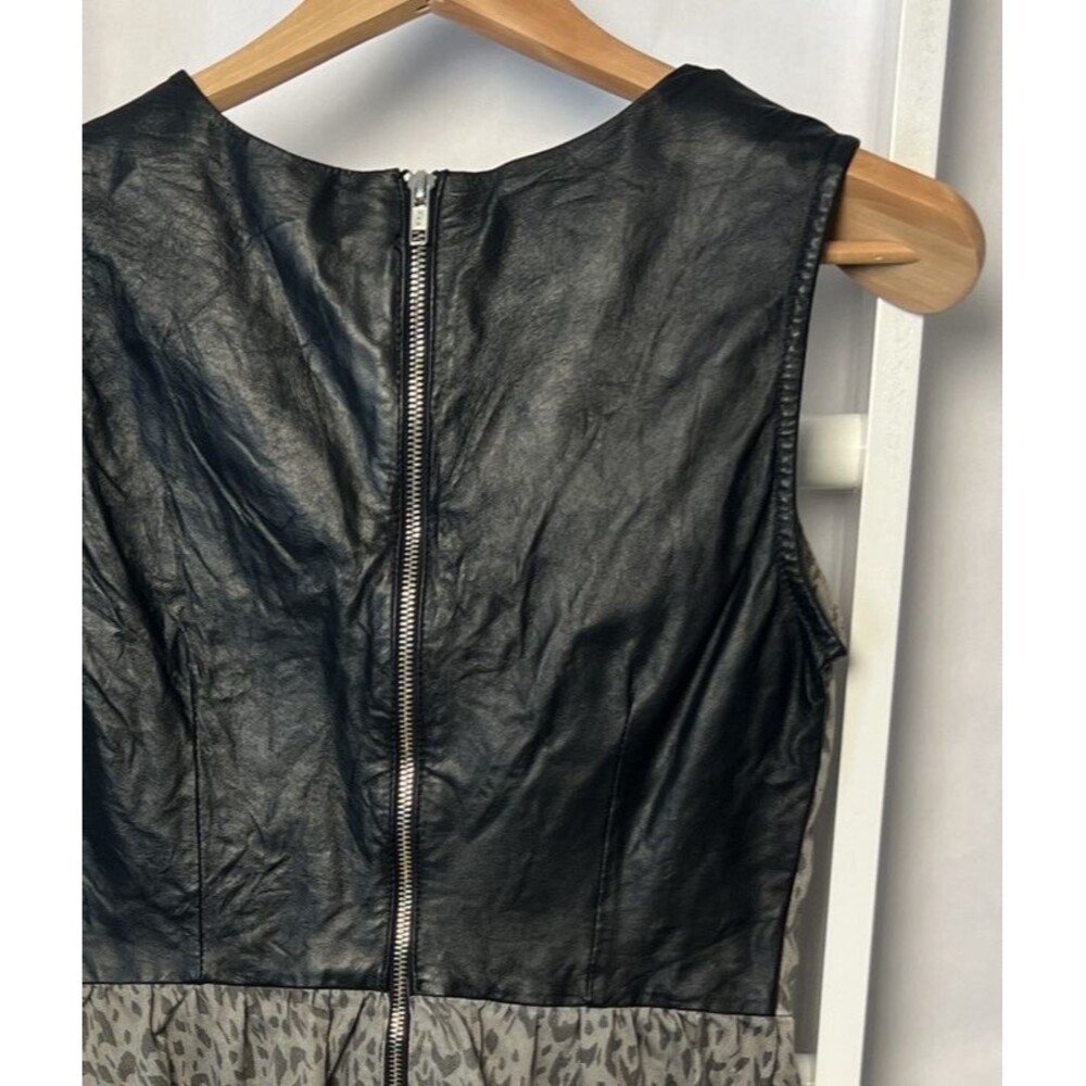 Charley 5.0 V-Neck Mini Dress Juniors XS Sleeveless Vegan Leather Upper Back - Picture 10 of 16